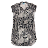 Honu Strength Silver Womens Collared Short Sleeve Dress