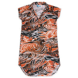 Hypnotik Waves Terracotta Brown Womens Collared Short Sleeve Dress