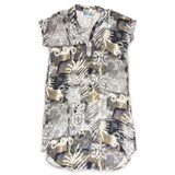 Palm Beach Charcoal Womens Collared Short Sleeve Dress