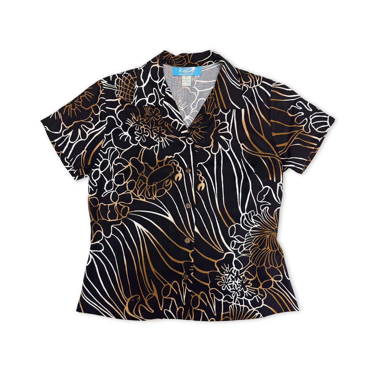 Coral Reef Brown Womens Aloha Shirt