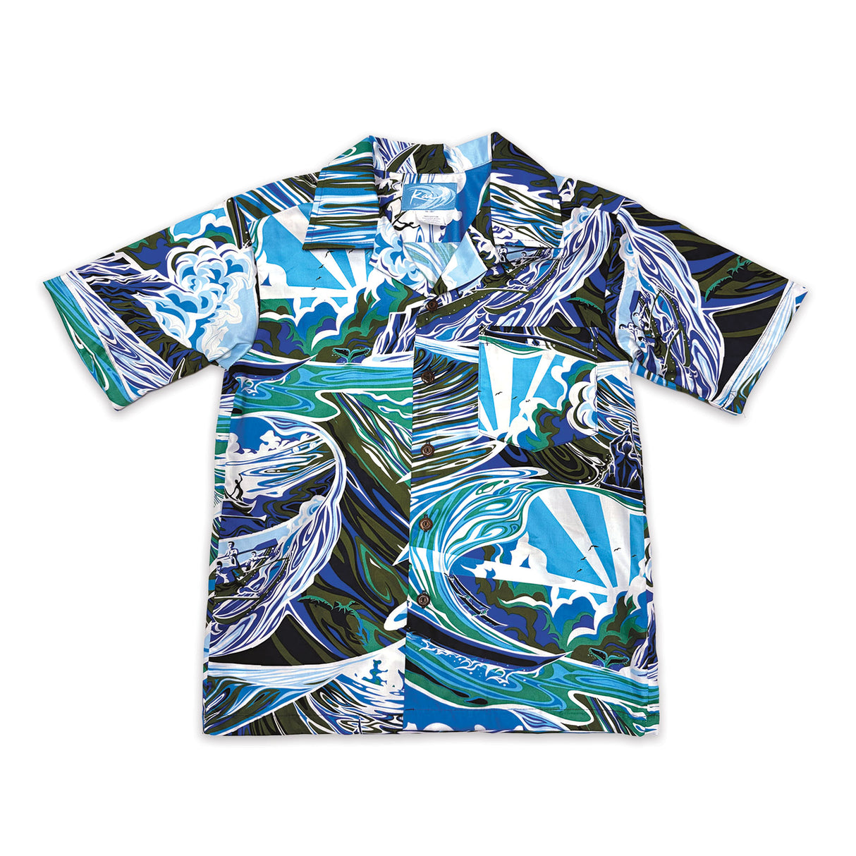 Hypnotik Waves Maritime Blue Boys' Aloha Shirt