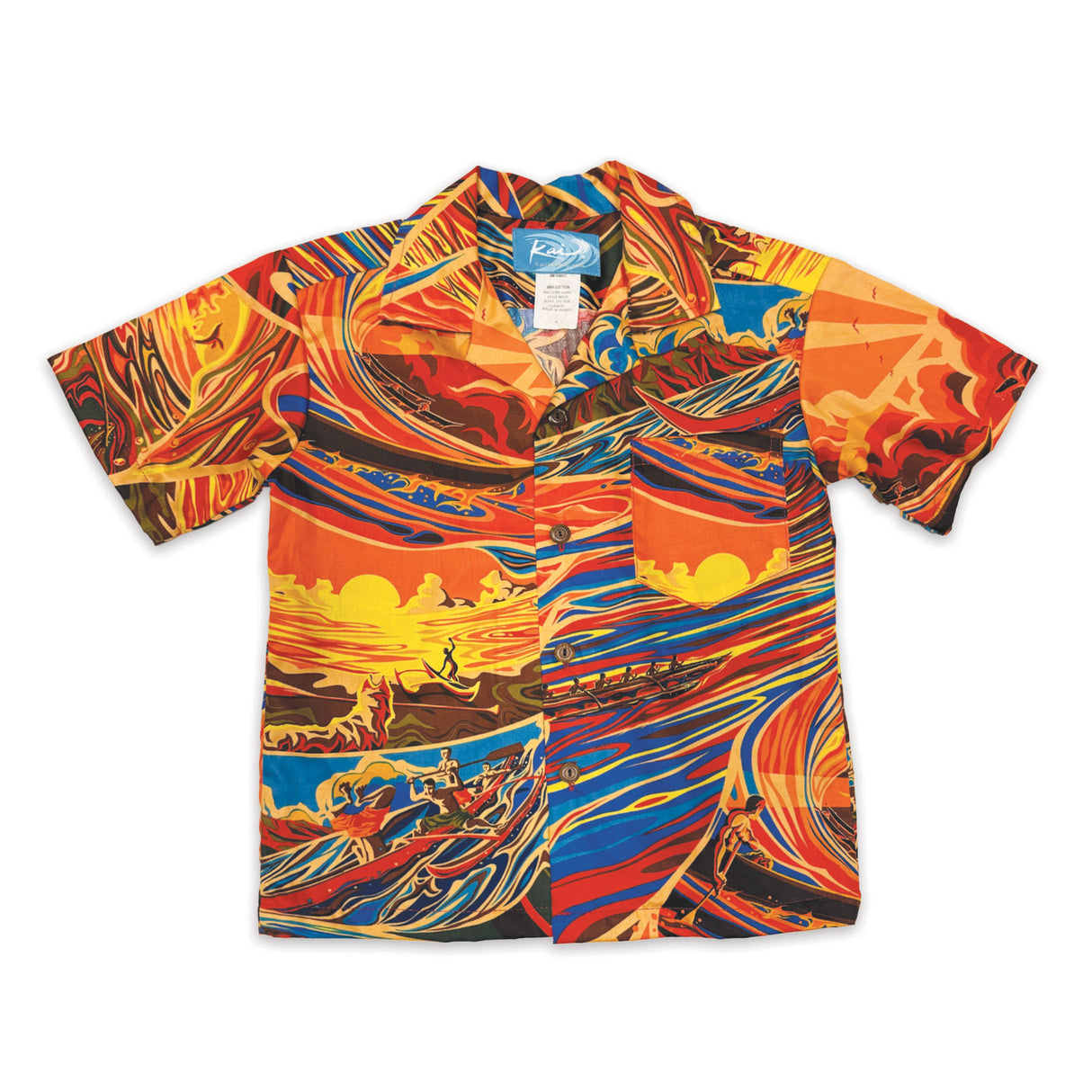Hypnotik Waves Fiery Sunset Boys' Aloha Shirt