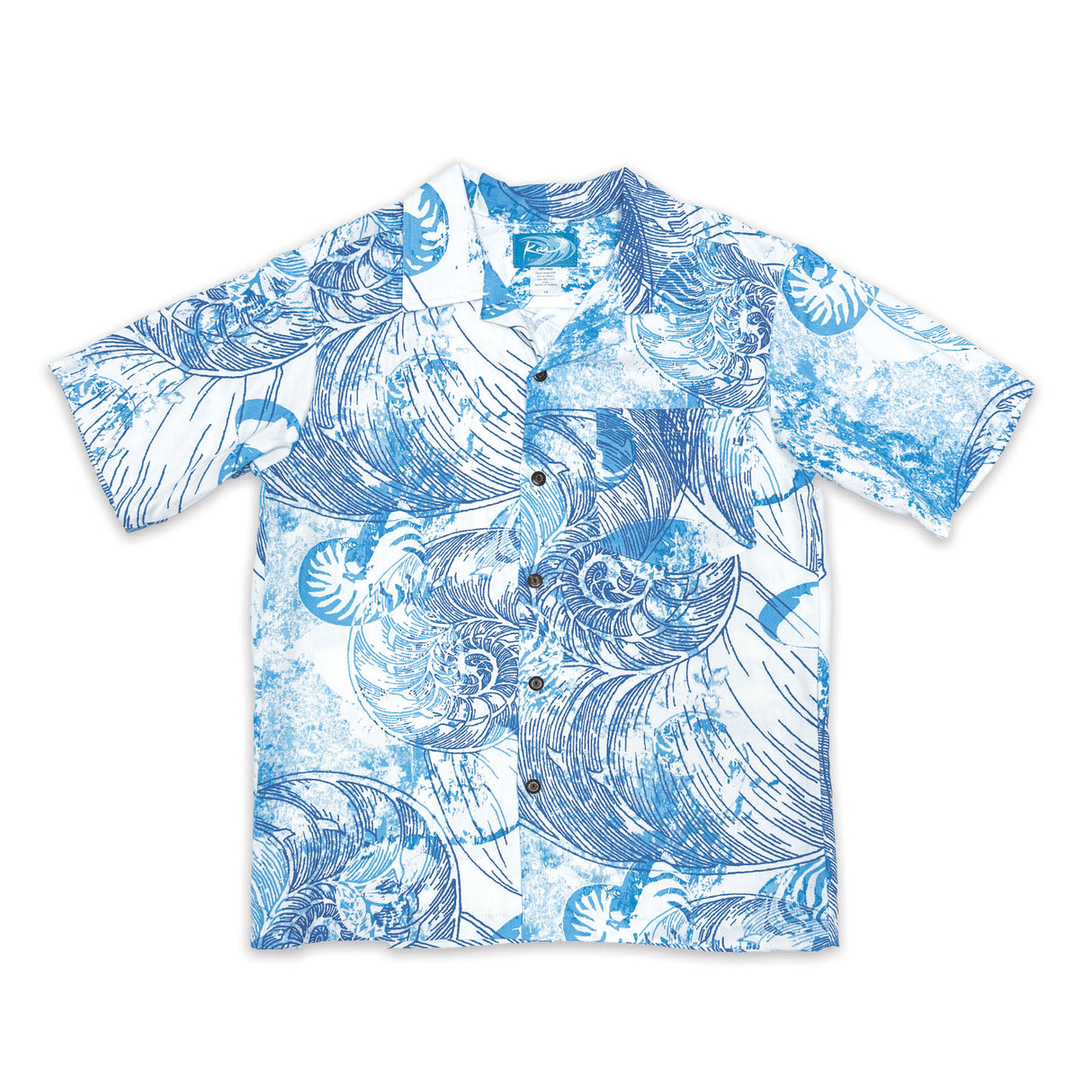 Nautilus White Blue Boys' Aloha Shirt