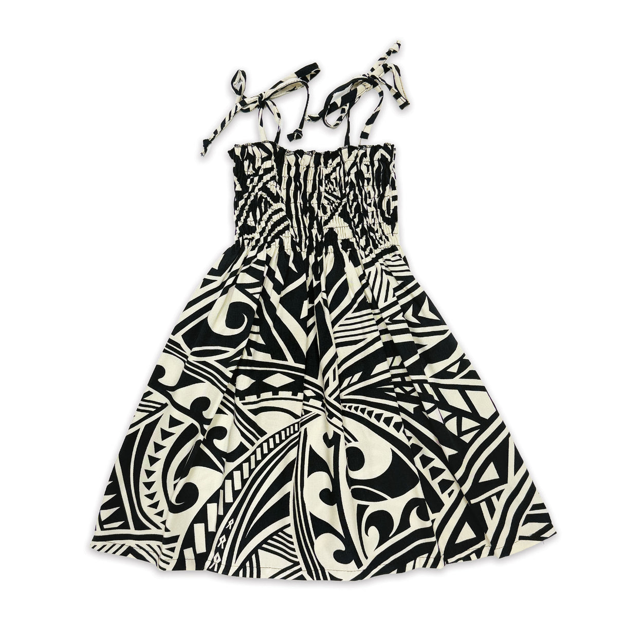 Tribal Taupe Girls Babydoll Tie Strap Dress