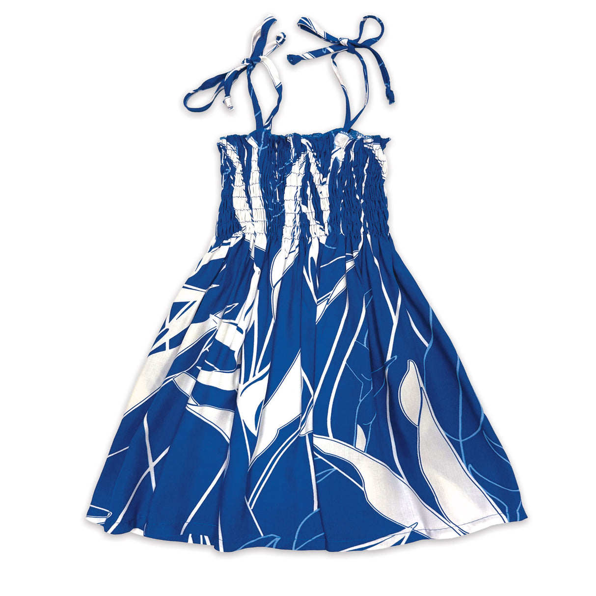 Heliconia Navy Girls Babydoll Tie Strap Dress