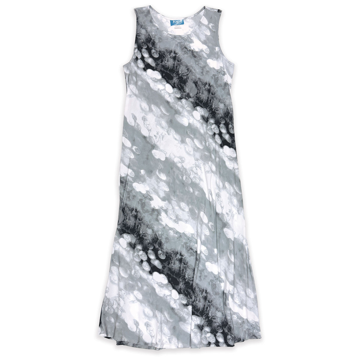Ocean Celebration Silver Women's Long Bias Midi Dress