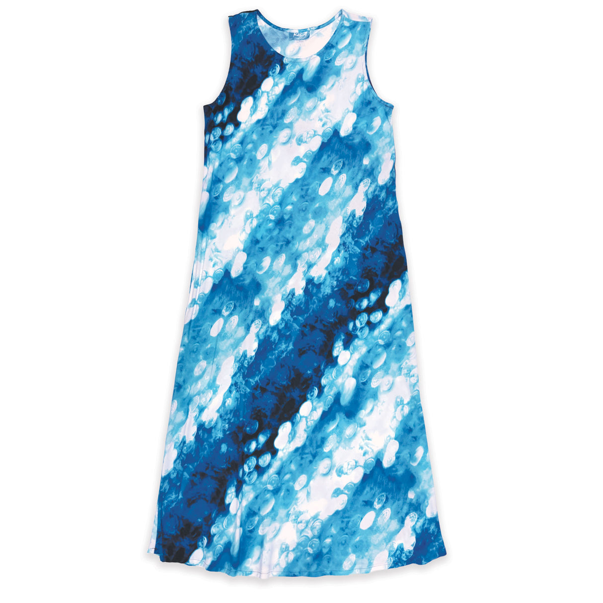 Ocean Celebration Blue Women's Long Bias Midi Dress