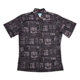 Tribal Taupe Black Mens Aloha Shirt