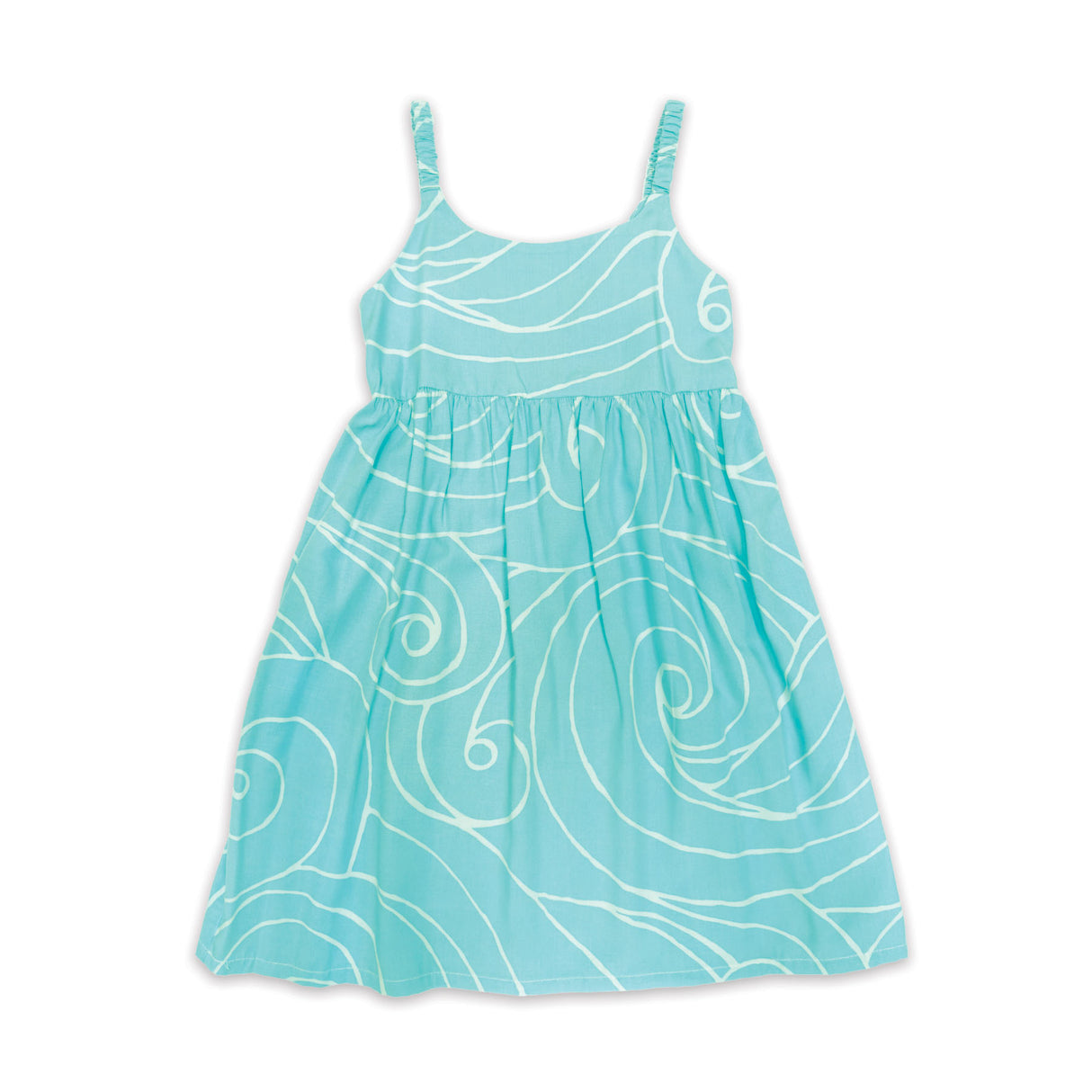 Ocean Waves Aqua Mint Girls Dress