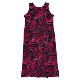 Monstera Red Women's Knit Midi Dress