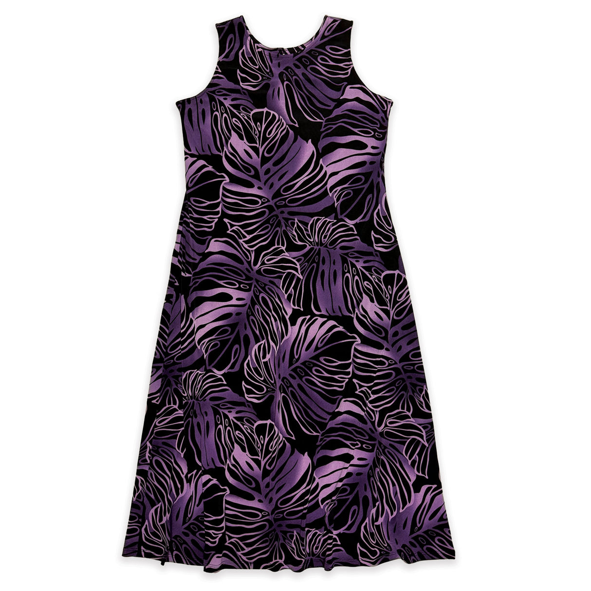 Monstera Purple Women's Knit Midi Dress