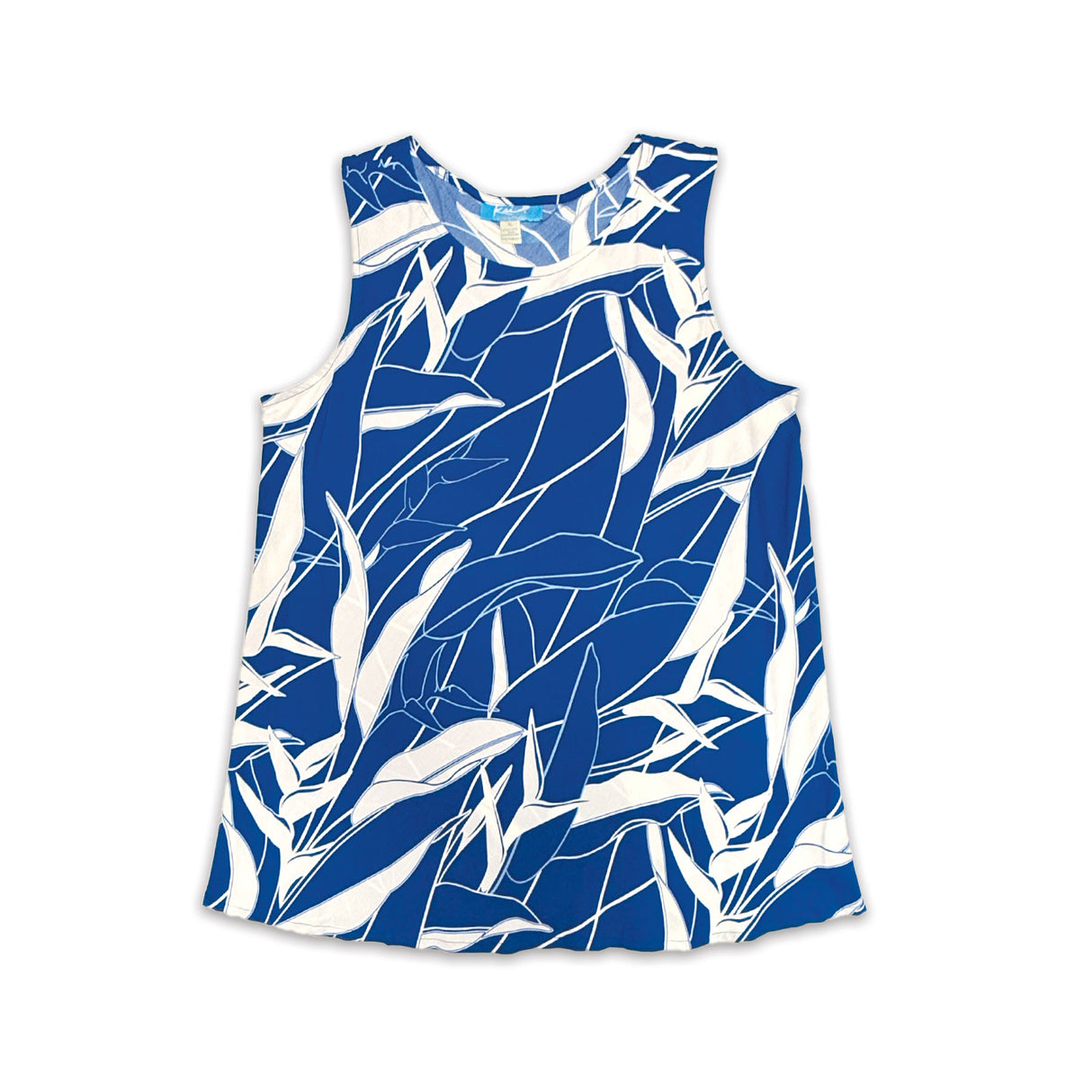 Heliconia Navy Women's Flyaway Sleeveless Blouse