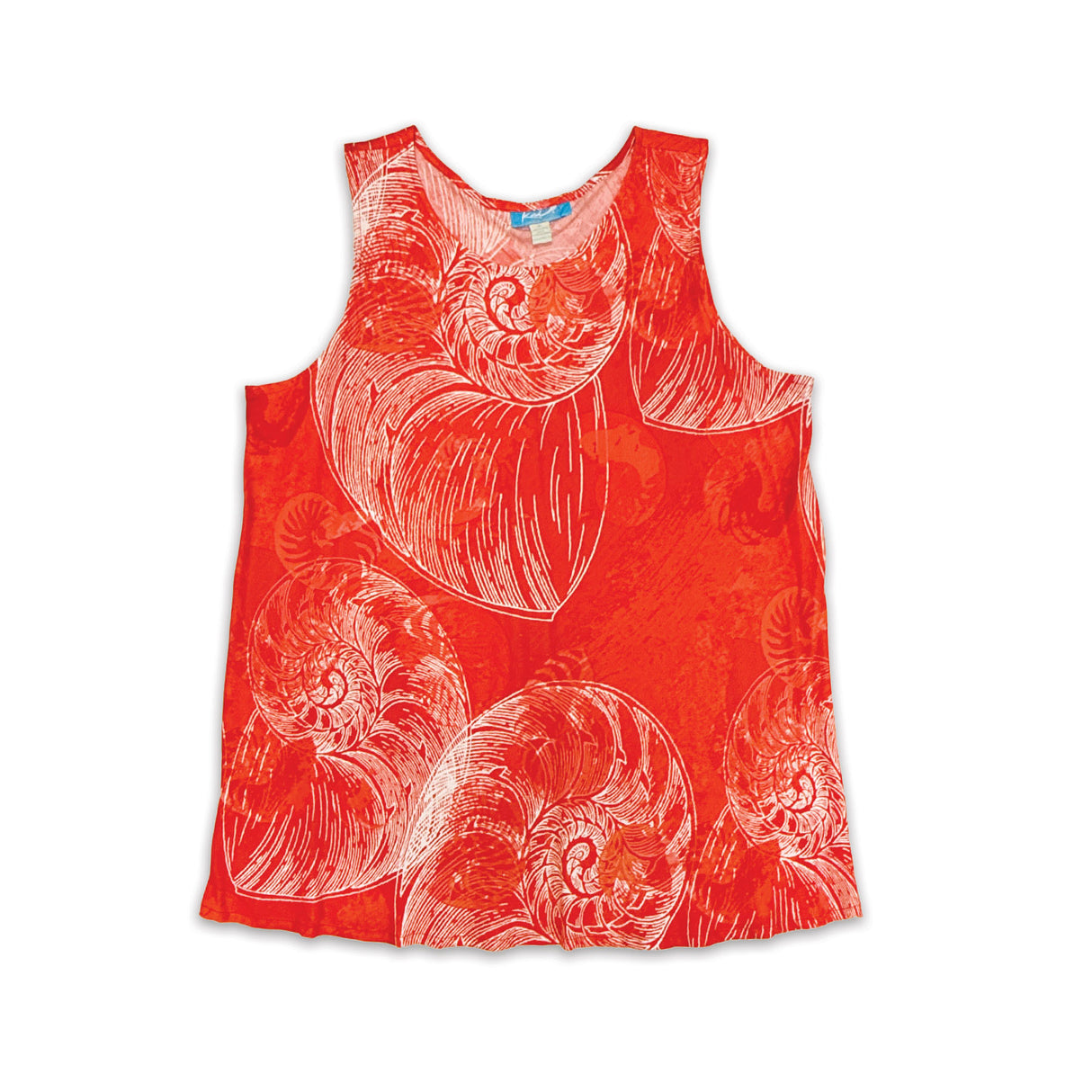 Nautical Red Orange Women's Flyaway Sleeveless Blouse