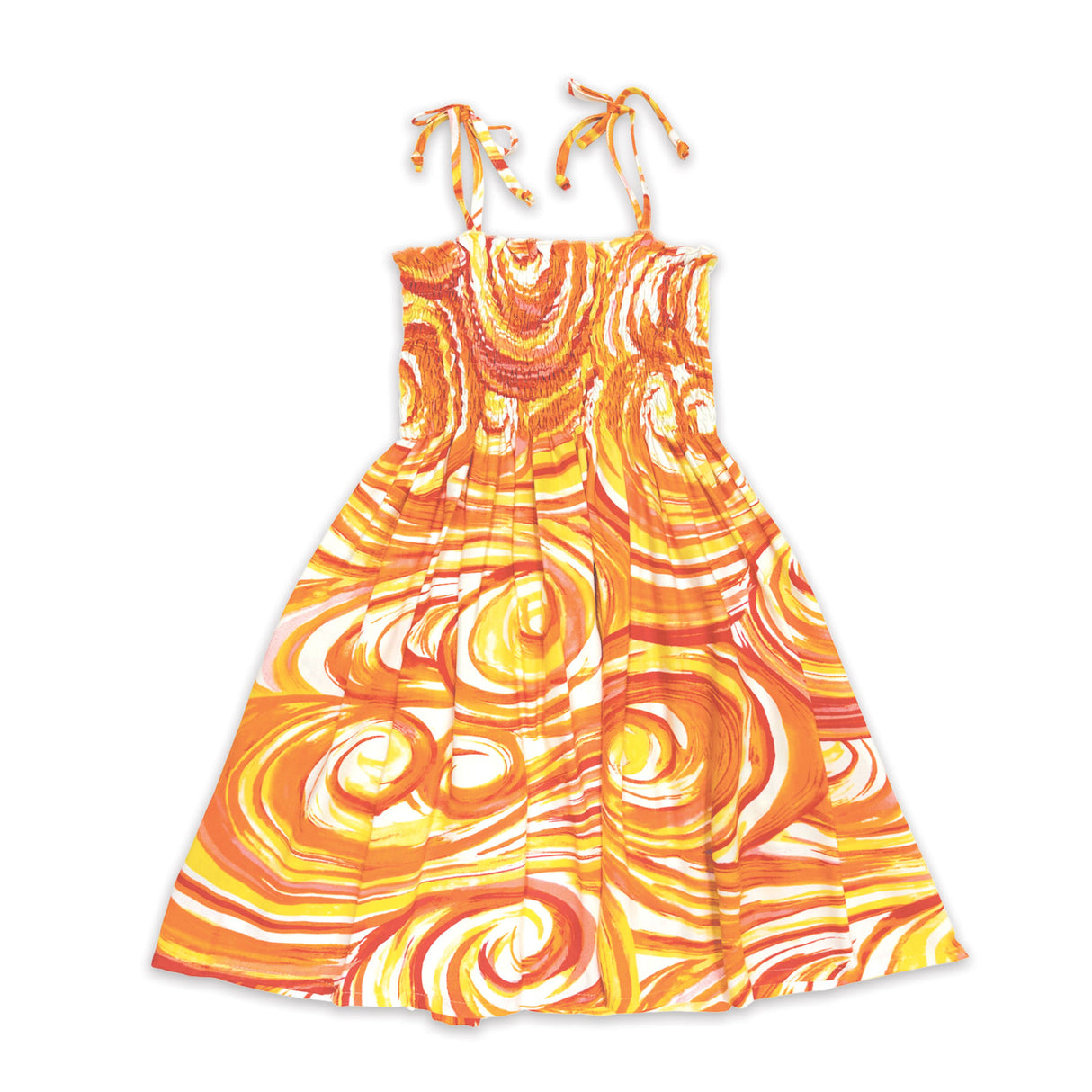 Pipeline Coral Girls Babydoll Tie Strap Dress