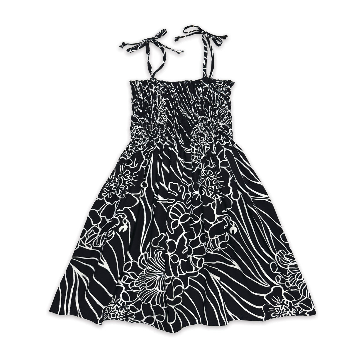Coral Reef Black Girls Babydoll Tie Strap Dress