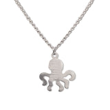 Silver Charm Necklace, Octopus