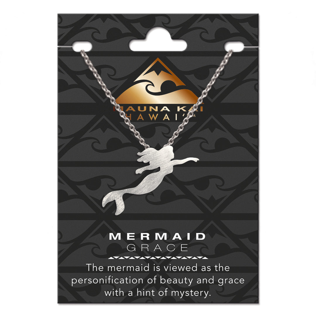 Silver Charm Necklace, Mermaid