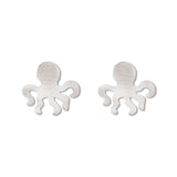 Silver Charm Earrings, Octopus