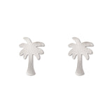 Silver Charm Earrings, Palm Tree