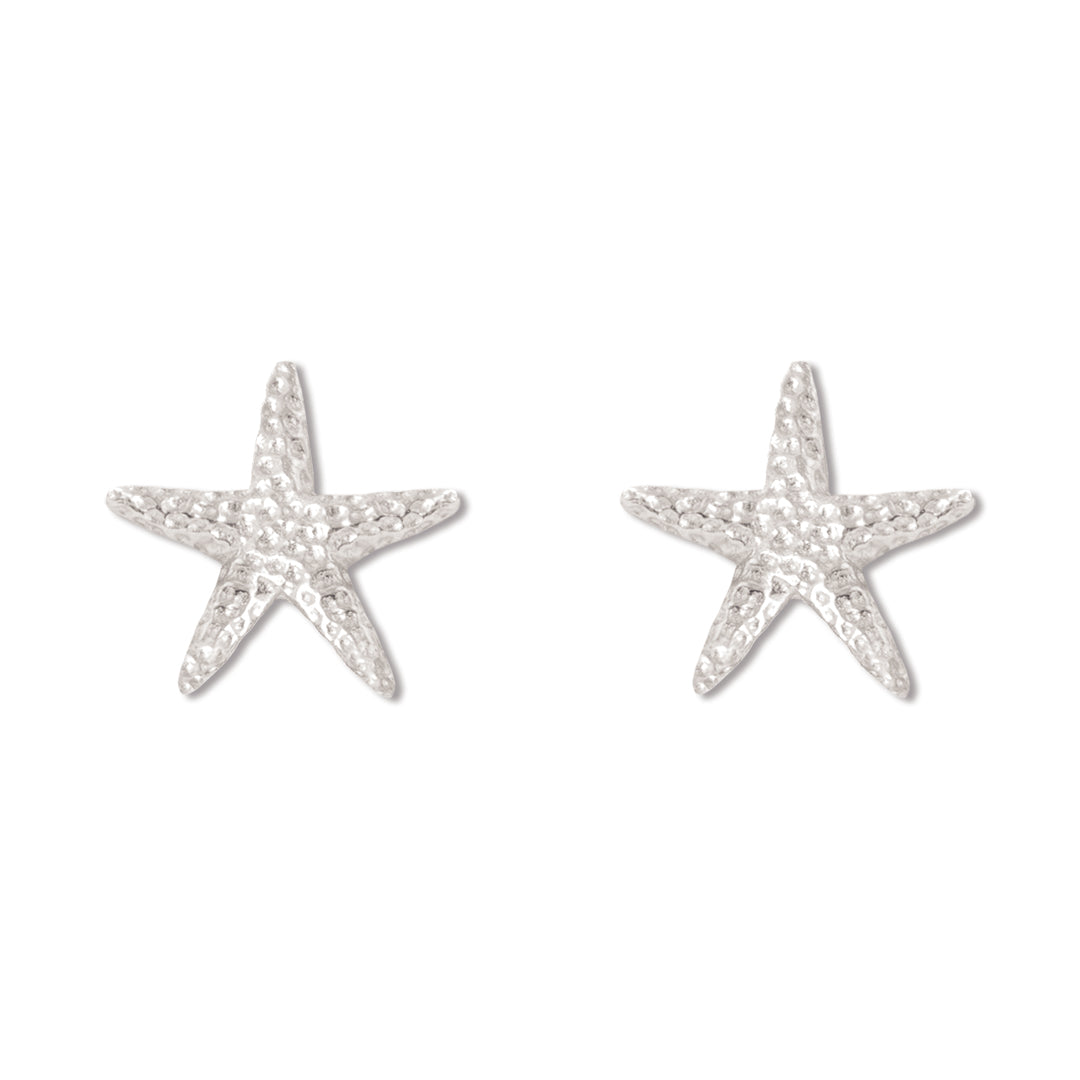 Silver Charm Earrings, Starfish