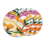 Round Coasters with Bamboo Caddy, Leis of Aloha