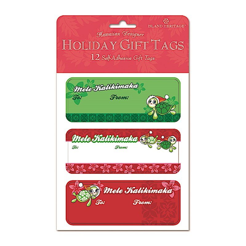 Adhesive Gift Tag 12-Pack, Mele Honu