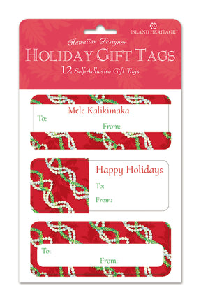 Adhesive Gift Tag 12-Pack, Pikake Lei II