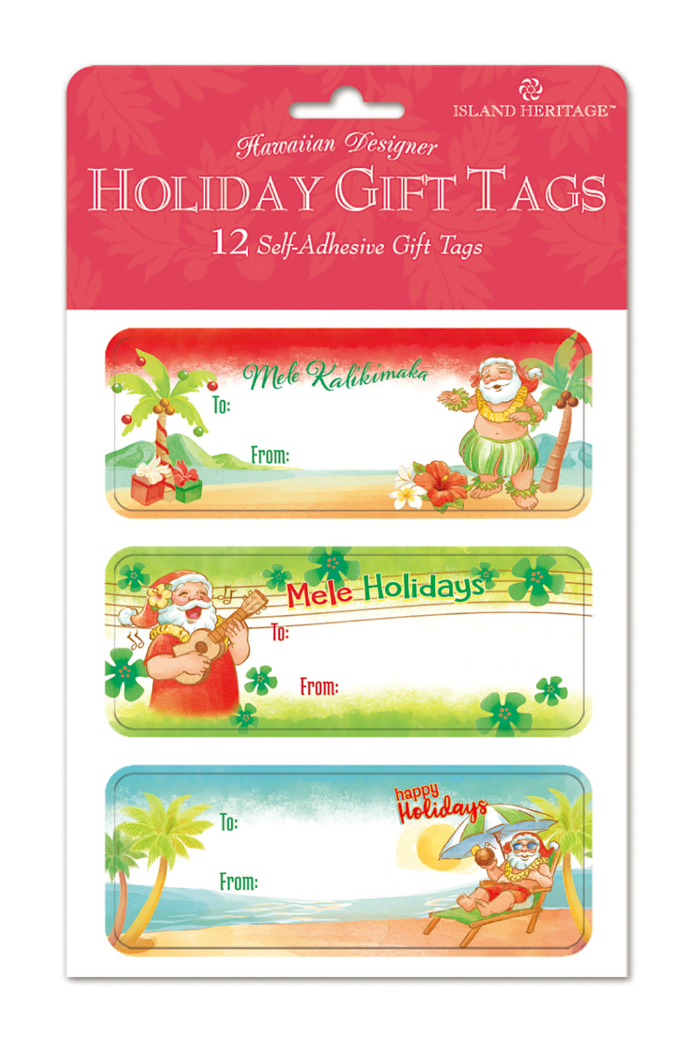 Adhesive Gift Tag 12-Pack, Santa’s Island Holiday