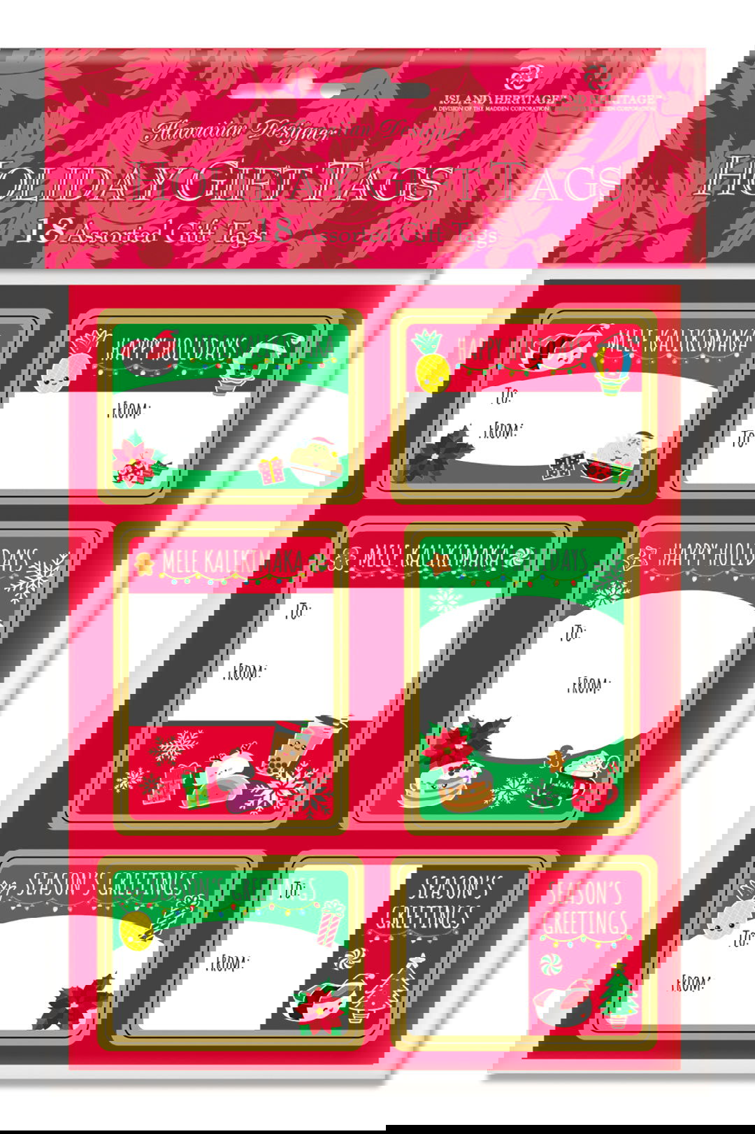 Adhesive Gift Tag 18-pk, Festive Local Grindz  