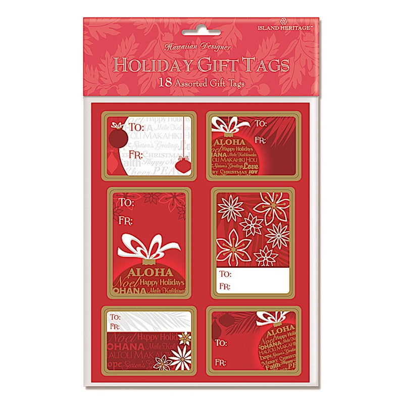 Adhesive Gift Tag 18-pk, Island Ornament  