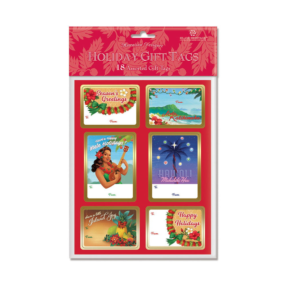 Adhesive Gift Tag 18-pk, Mele Hawaiian Holidays  NEW!  