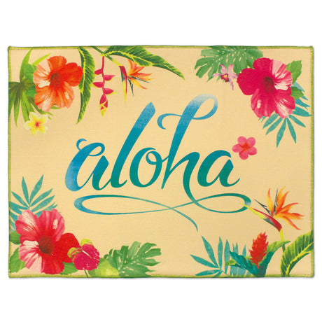 Aloha floral drying mat