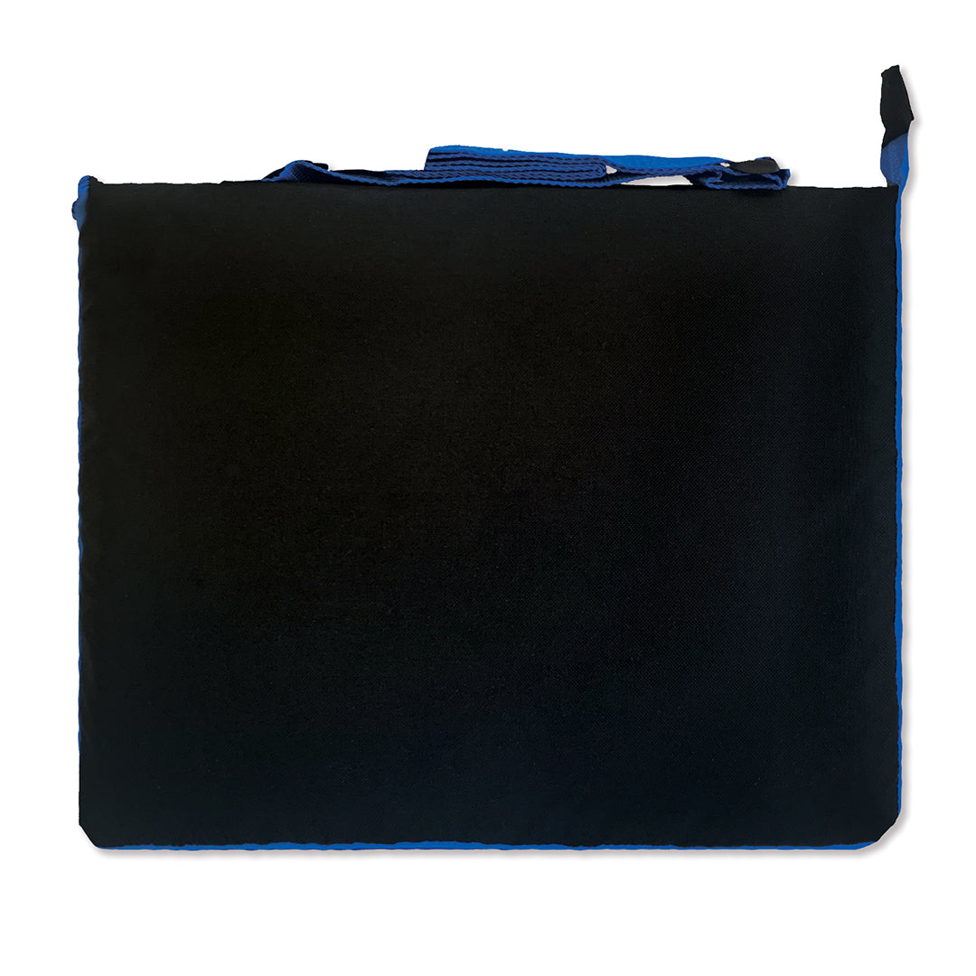 Back of beach mat black with white background