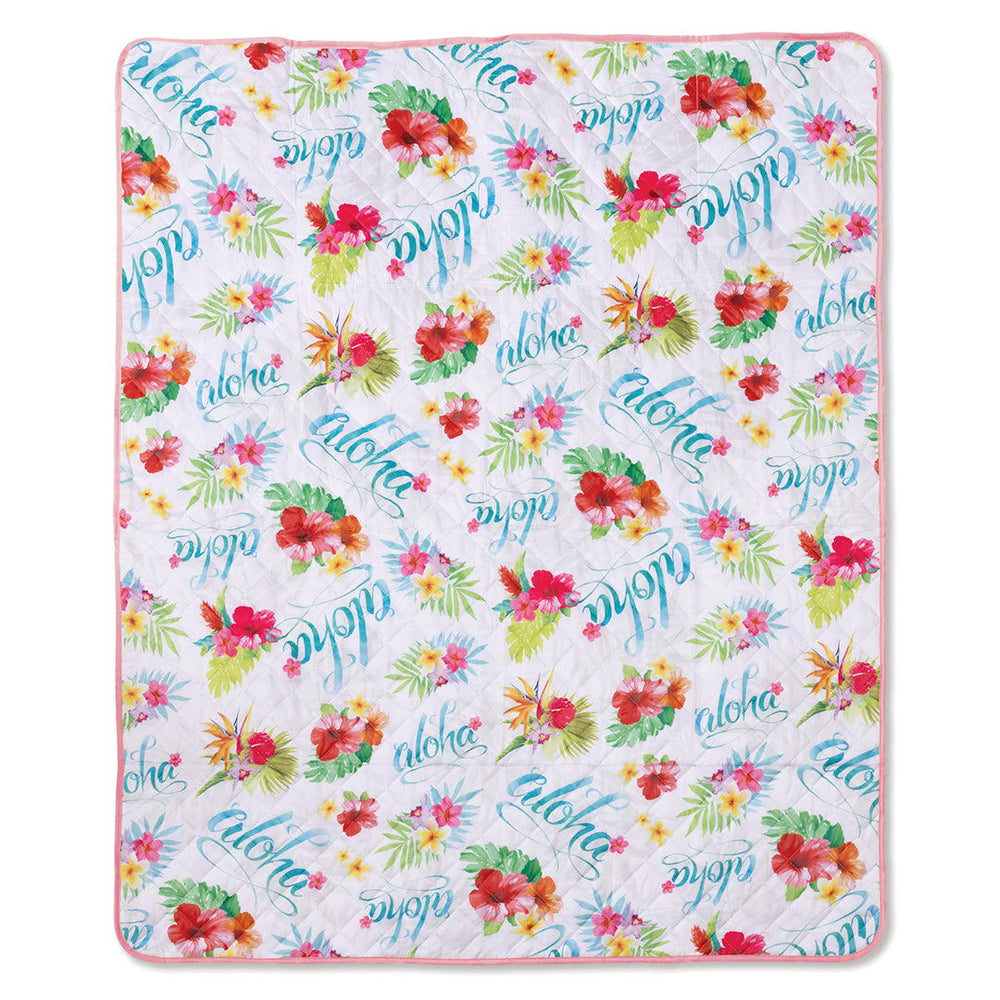 Beach Mat with Zipper Pouch- Aloha Floral  