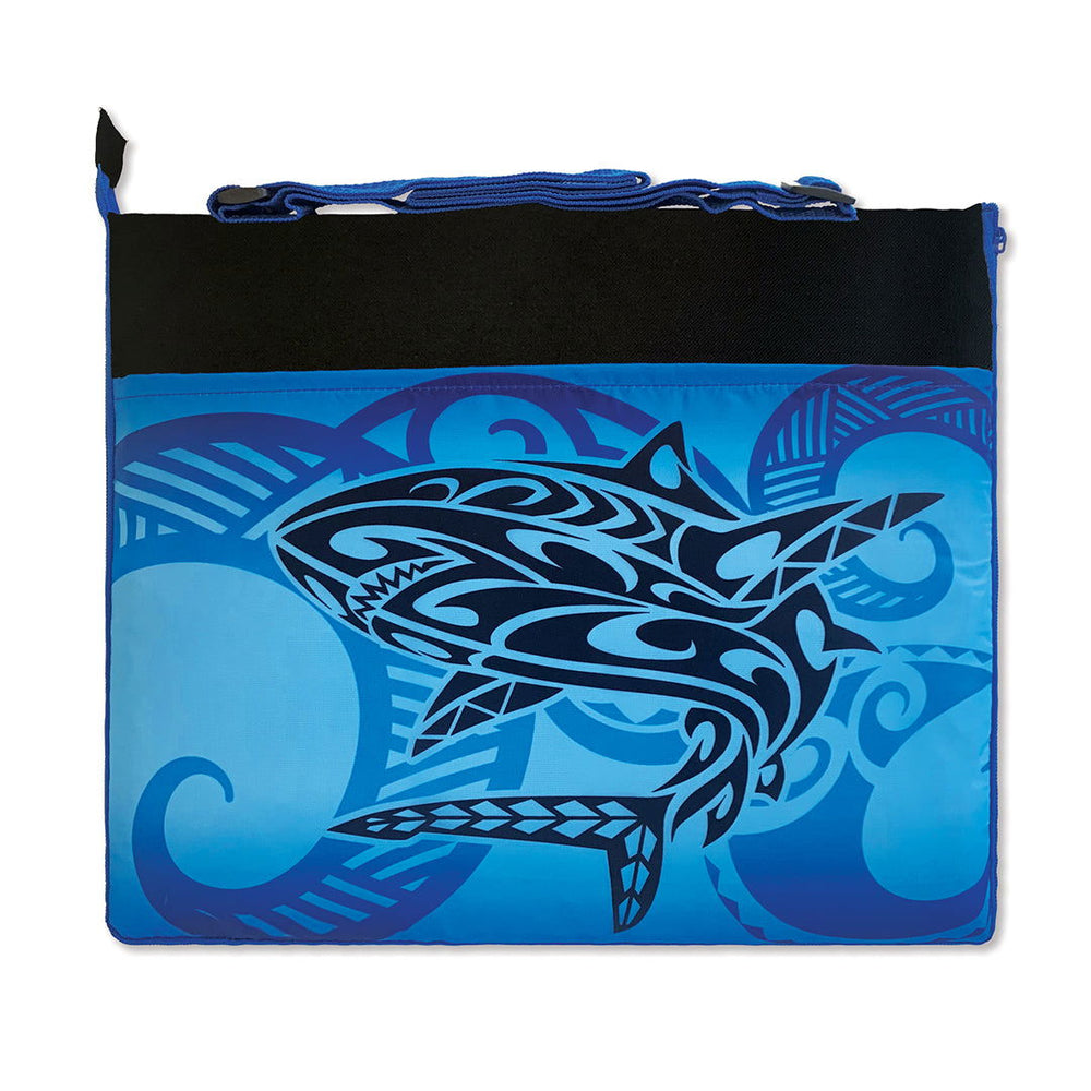 Beach Mat with Zipper Pouch- Tribal Shark  