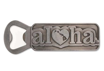 Bottle Opener Metal Magnet, Heart of Hawai'i Aloha