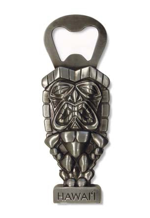 Bottle Opener Metal Magnet, Tiki