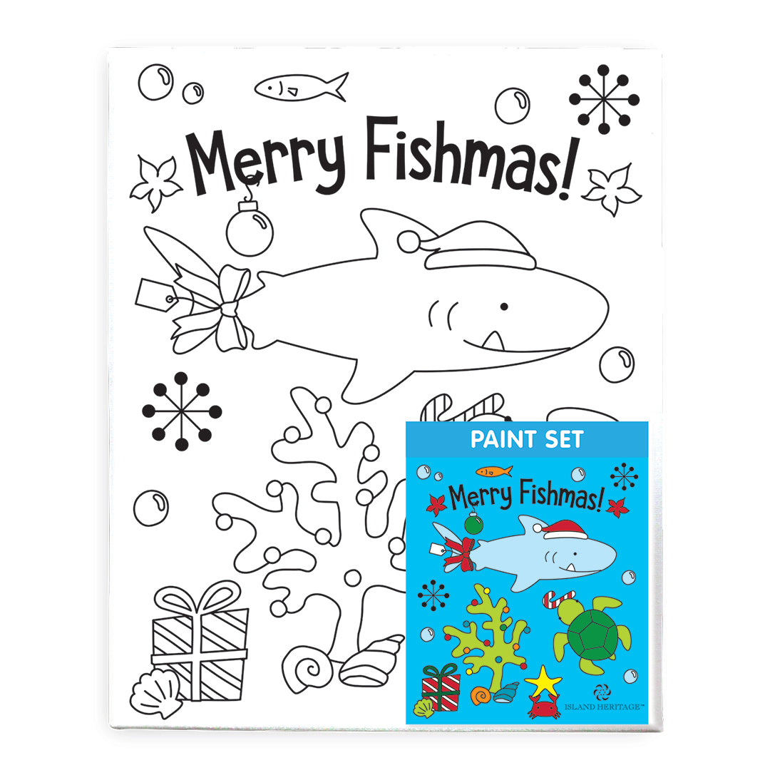 Christmas Canvas and Paint Set, Merry Fishmas