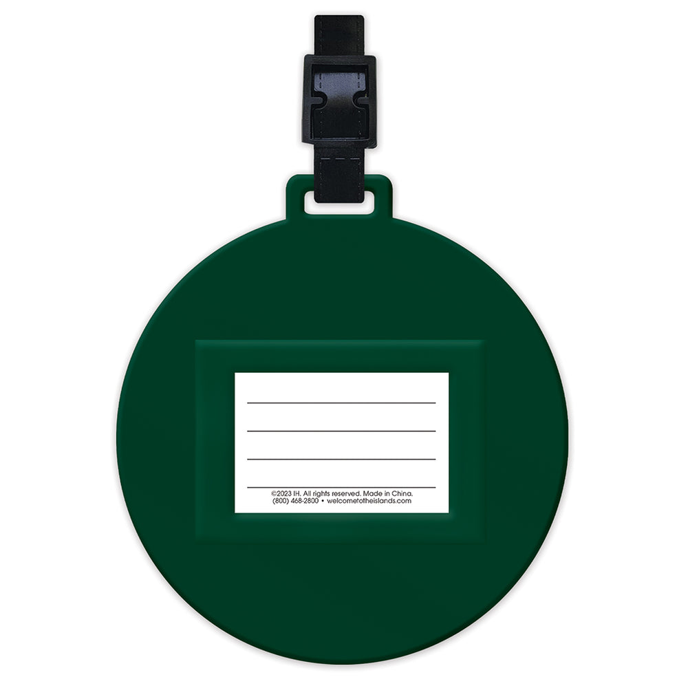 Circular luggage tag green