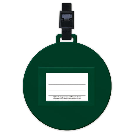 Circular luggage tag green