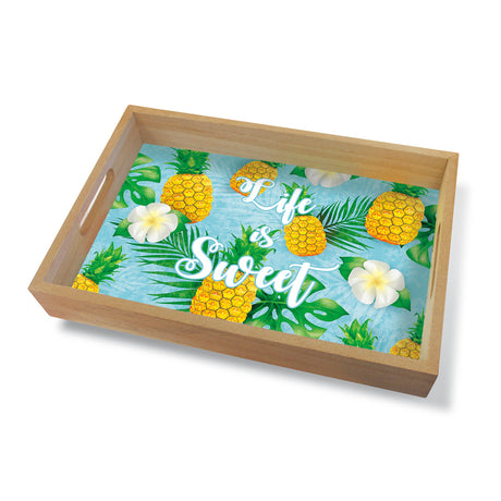 Coastal Wood Tray Large, Life Is Sweet