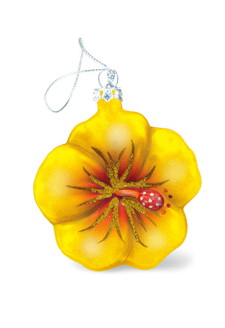 Collectible Glass, Yellow Hibiscus