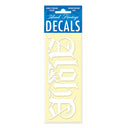 Decal Small Banner, Royal Aloha White