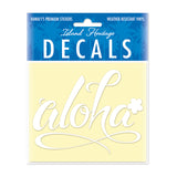 Decal Small Oblong, Aloha Floral White