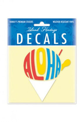 Decal Small Oblong, Aloha Shave Ice