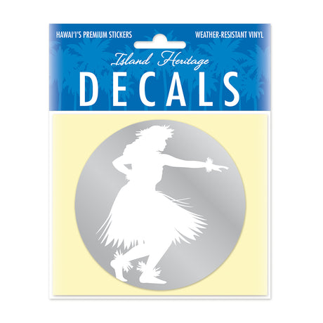 Decal Small Oblong, Hula Kahiko White