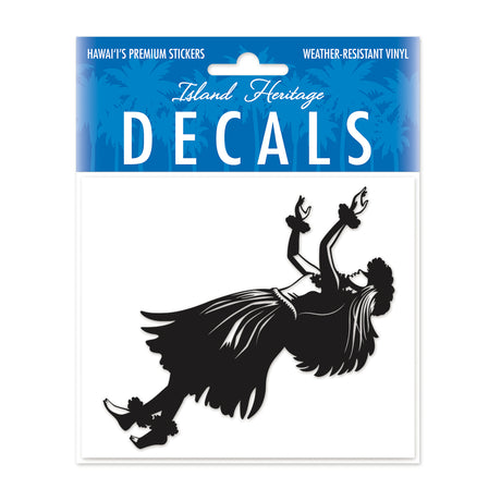 Decal Small Oblong, Hula Wahine Black