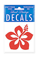 Decal Square, Graphic Hibiscus Red