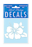 Decal Square, Single Hibiscus White
