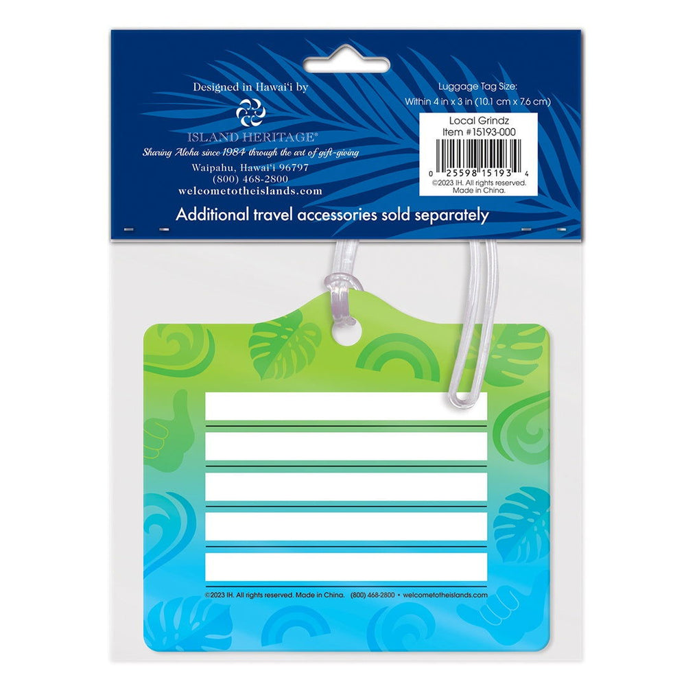 Die Cut Luggage Tag, Local Grindz  